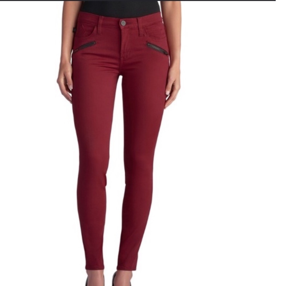 Rock & Republic Mid Rise Legging Jeans Poison Apple Red Skinny Size 12M Y2K